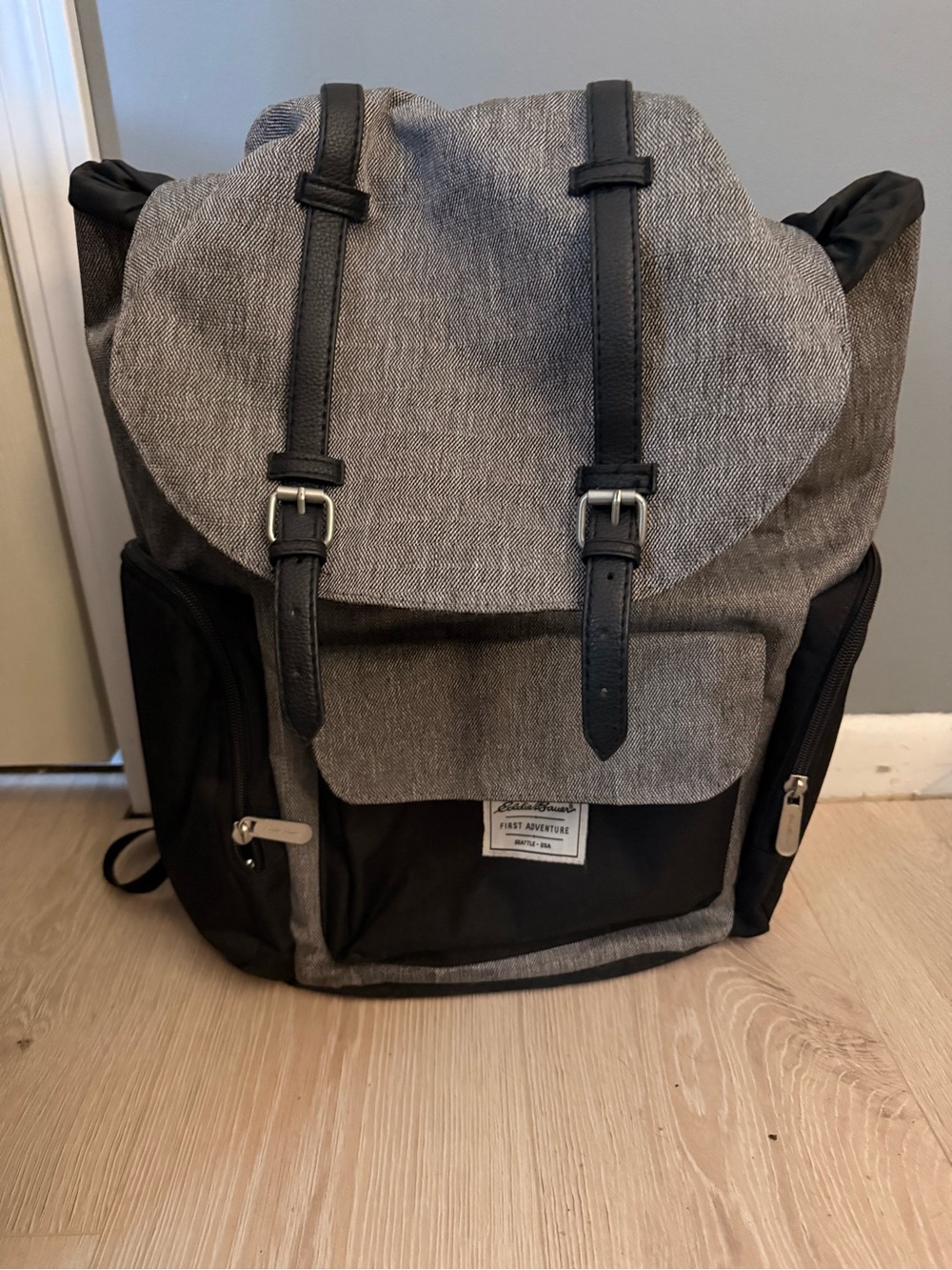 Casual Gray and Black Men's Backpack